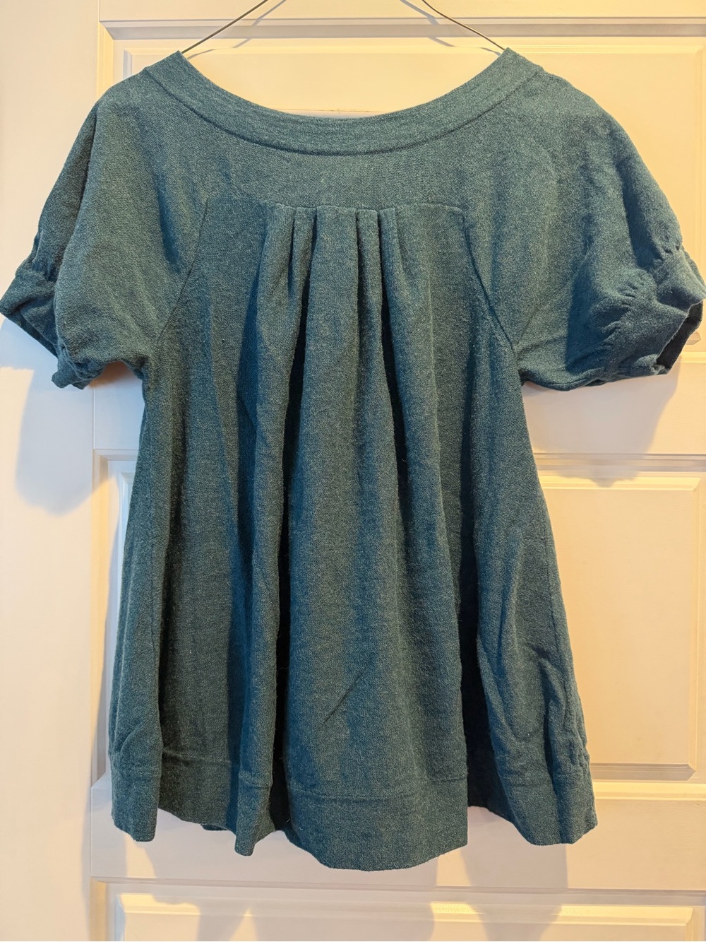 Plenty by Tracy Reese Teal Short-Sleeve Pleated Tunic Top-S
